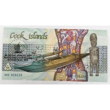 COOK ISLANDS 1992 . THREE 3 DOLLARS BANKNOTE